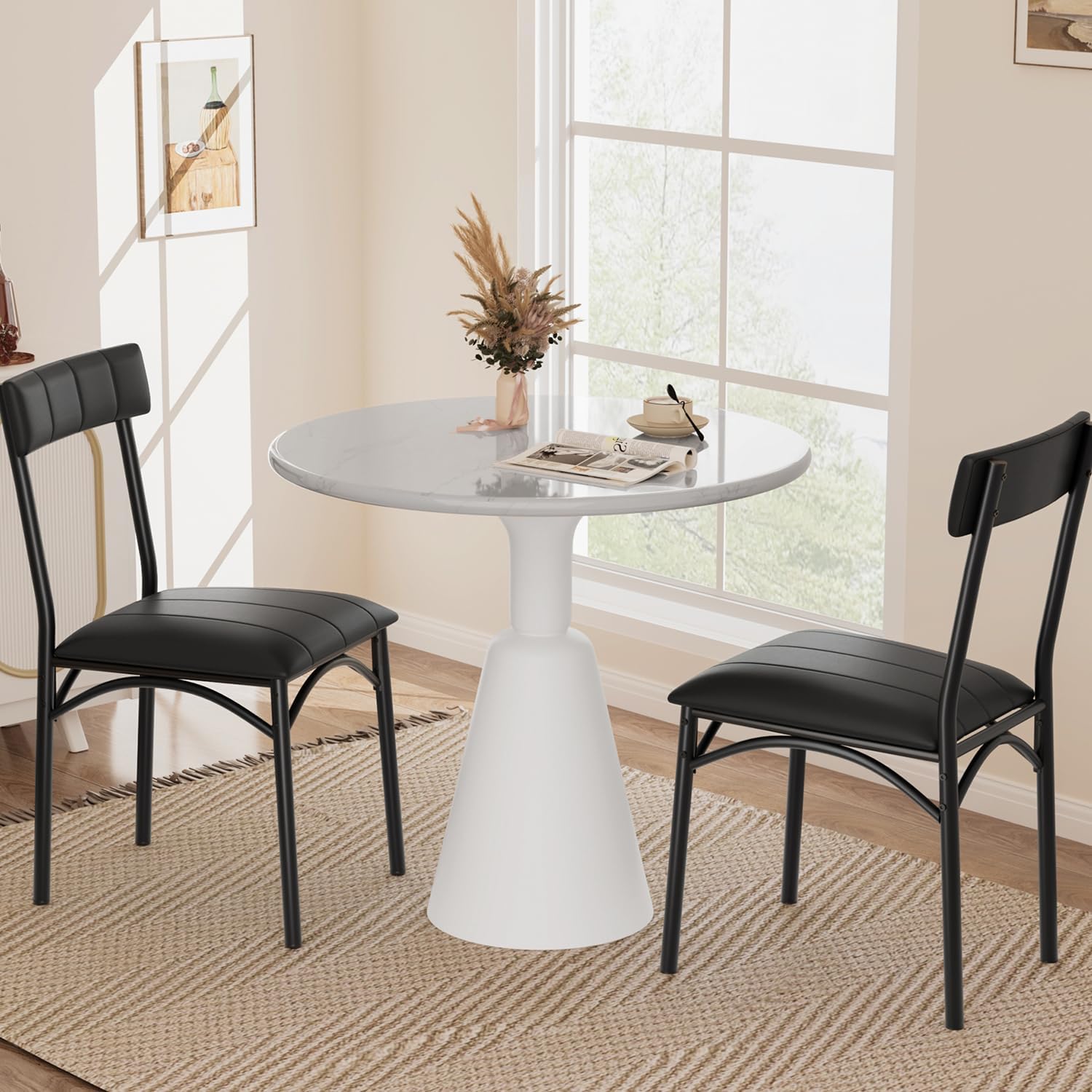 Front. Acekool - Kitchen Table Dining Chairs Set of 2 Upholstered Dining Chairs for Dining Room, Home Office, Living Room - Multiple colors.