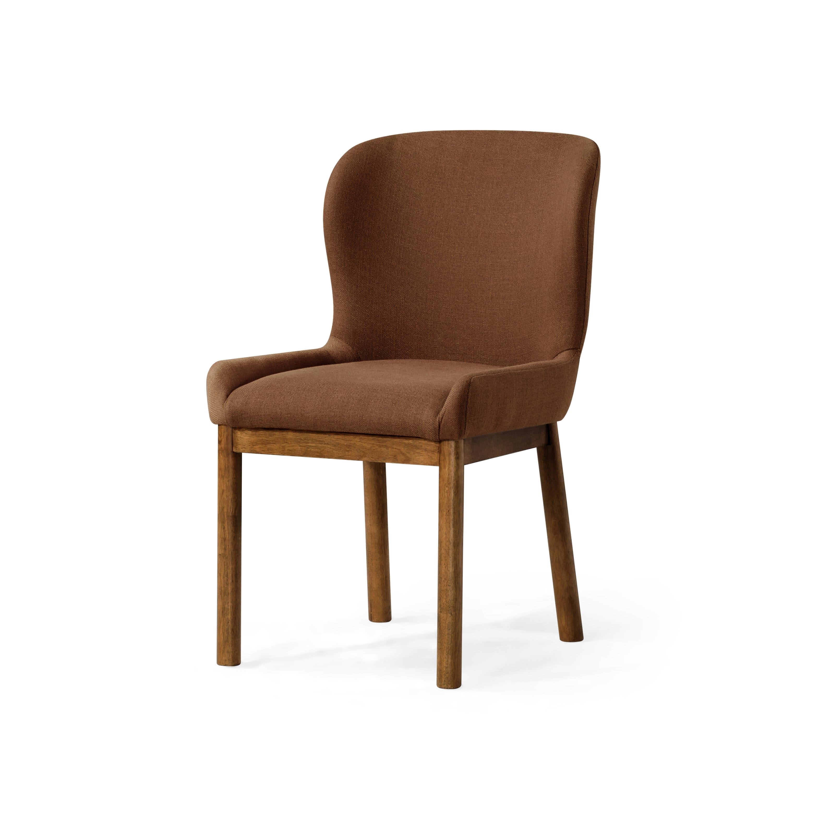 Maven Lane - 19" Gia Contemporary Wooden Dining Chair Finish with Fabric Upholstery, Set of 2 - Refined Brown