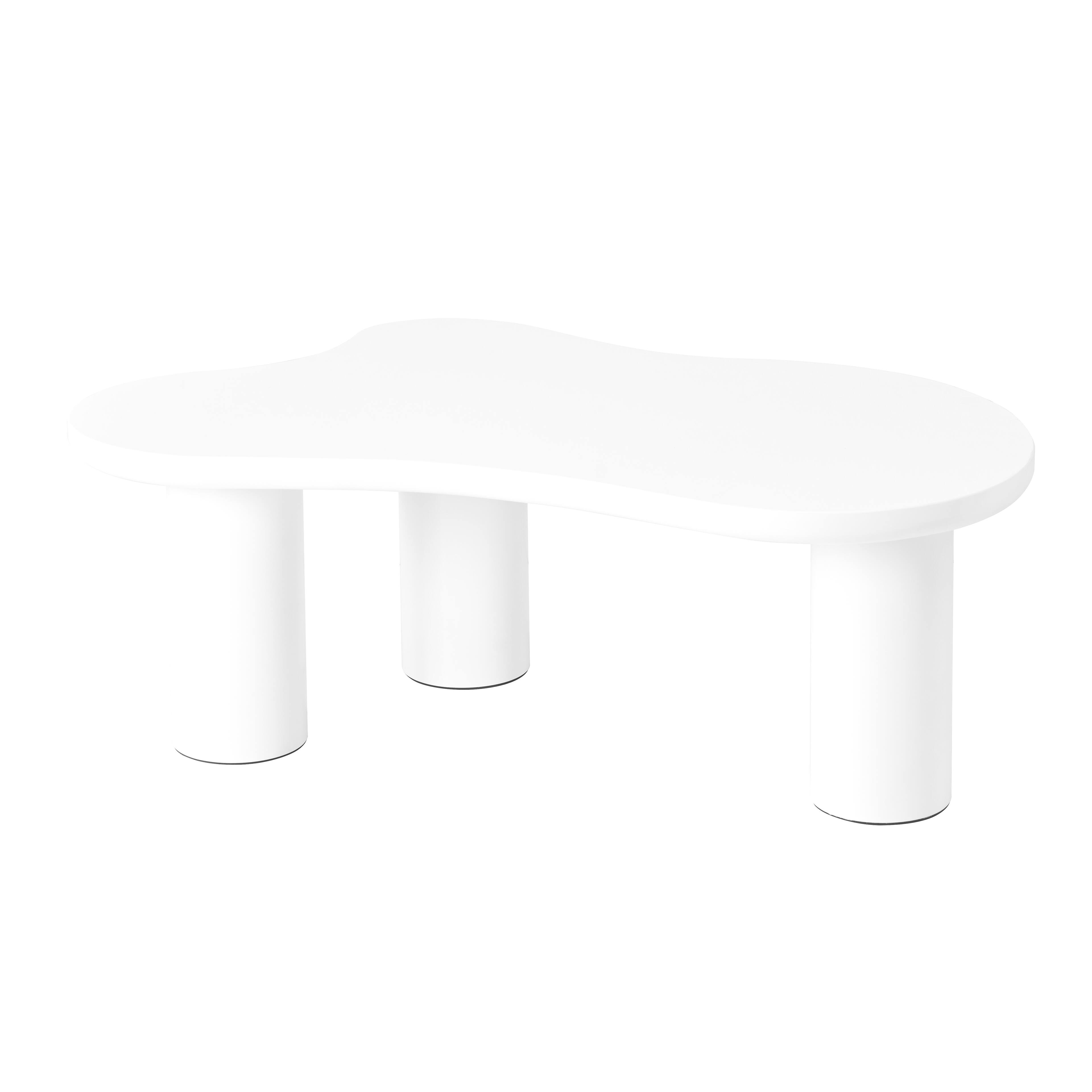 Alt View 8. Tiramisubest - Easy Assembly Cloud Coffee Table with 1.5"Thick Tabletop,3 Sturdy Legs,Sleek Center Table with Round Edge,White - White.