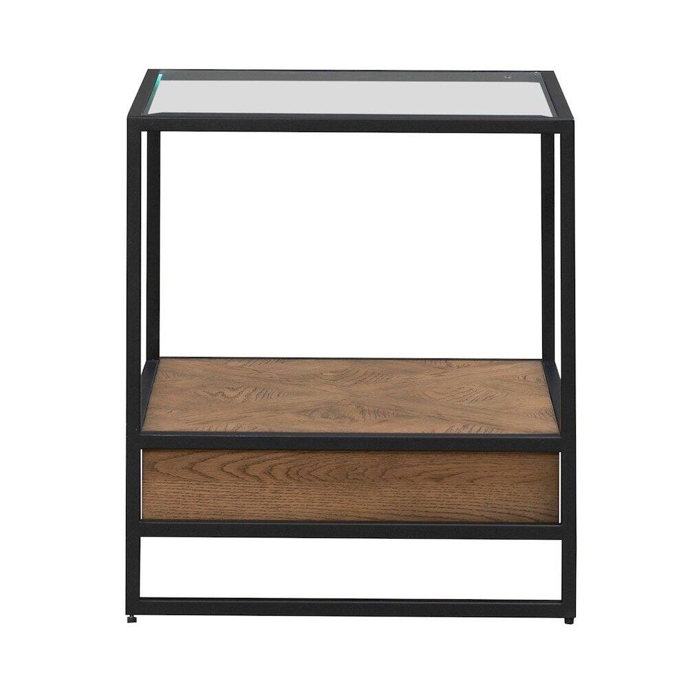 Back. Liberty Furniture Industries - Bedford Drawer End Table for Living Room - Weathered Oak - Weathered Oak.