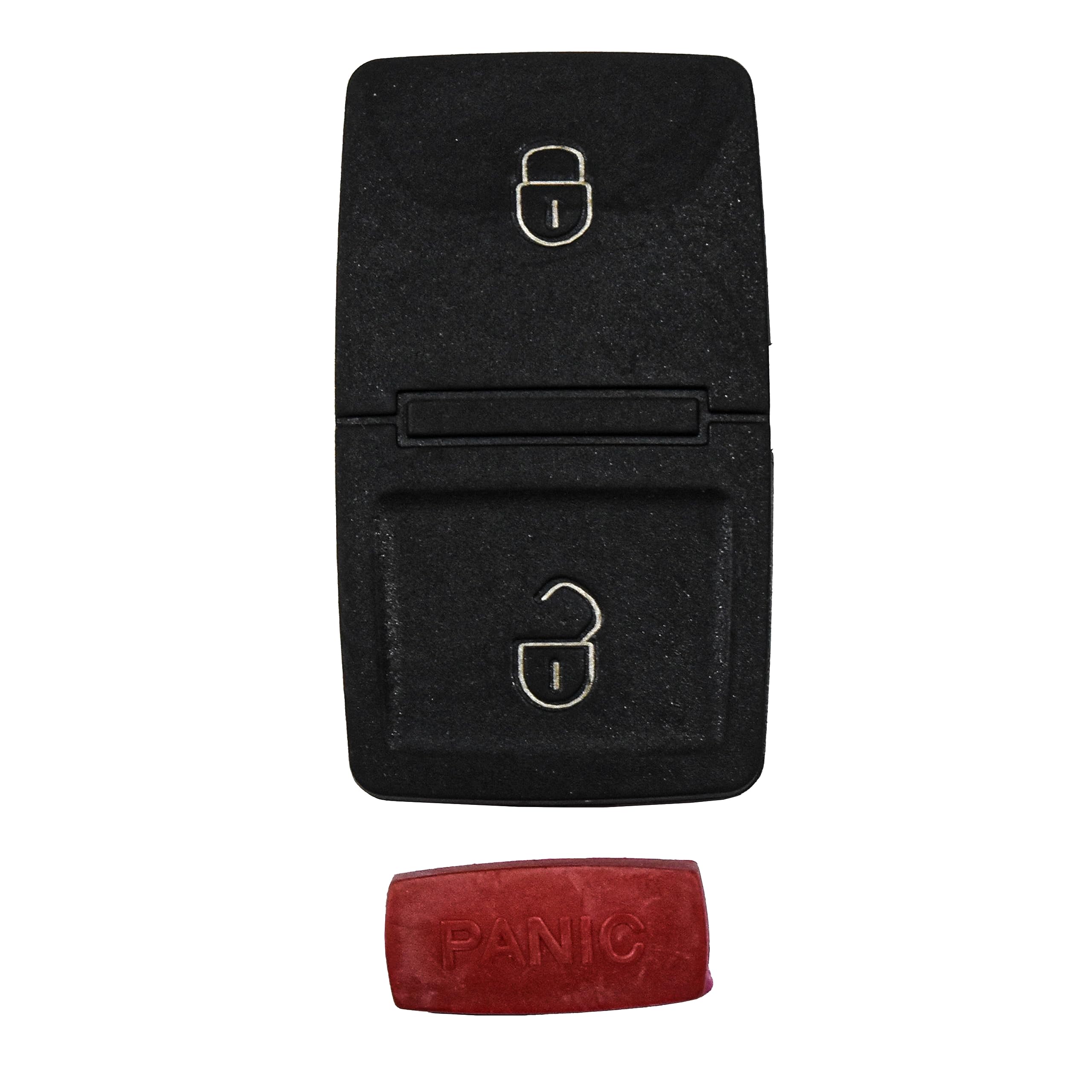 Alt View 1. HQRP - Key Fob Button Pad Insert - 2 Buttons + Panic for Seat Ibiza 2002-2006 Folding Flip Remote - Black.