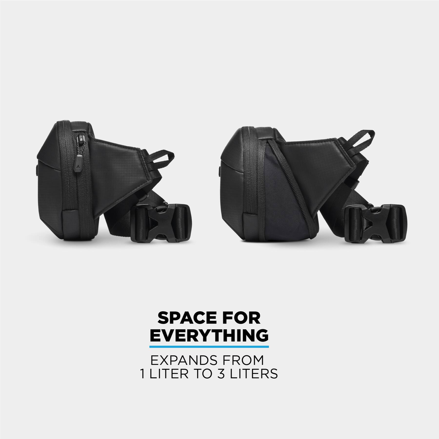SPACE FOR EVERYTHING  
EXPANDS FROM 1 LITER TO 3 LITERS