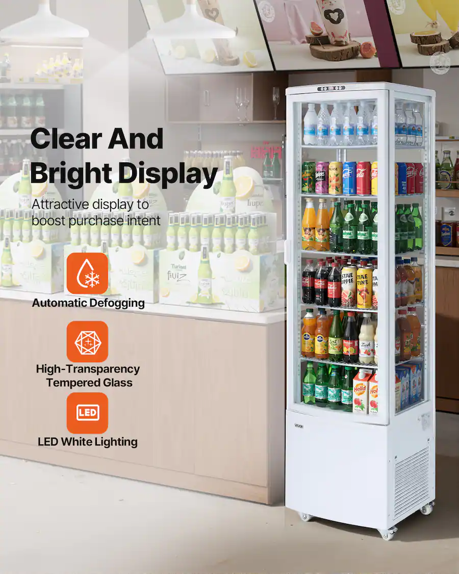 Display Fridge Rvt VEVOR Refrigerated Display Case, 9.8 Cu.Ft./278L Large Pastry Display ...