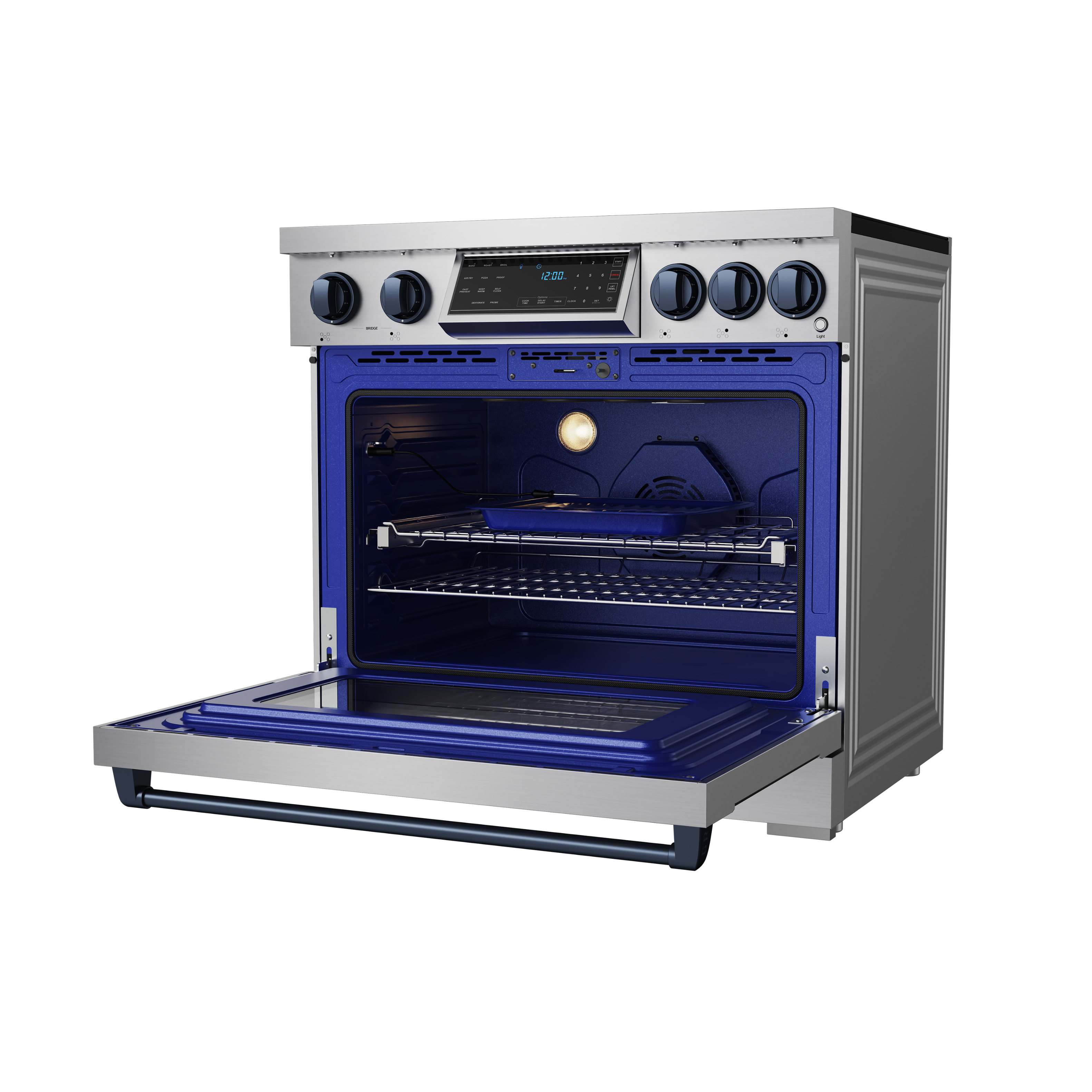 Alt View 2. Thor Kitchen - Gordon Ramsay Series by Thor Kitchen 6.0 Cu. Ft Freestanding Induction Range with Navy Blue Hardware - Stainless steel.