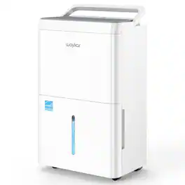 Waykar - 120 Pint Dehumidifier for Home Basement Bedroom with Continuous Drain Hose and Washable Filter - White