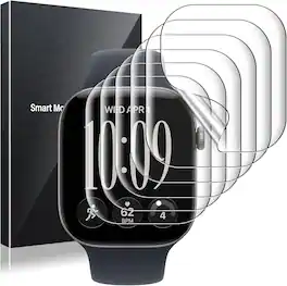 Core Tech - 6-Pack Flexible TPU Screen Protector for Apple Watch Series 12/11/10 46mm - Clear