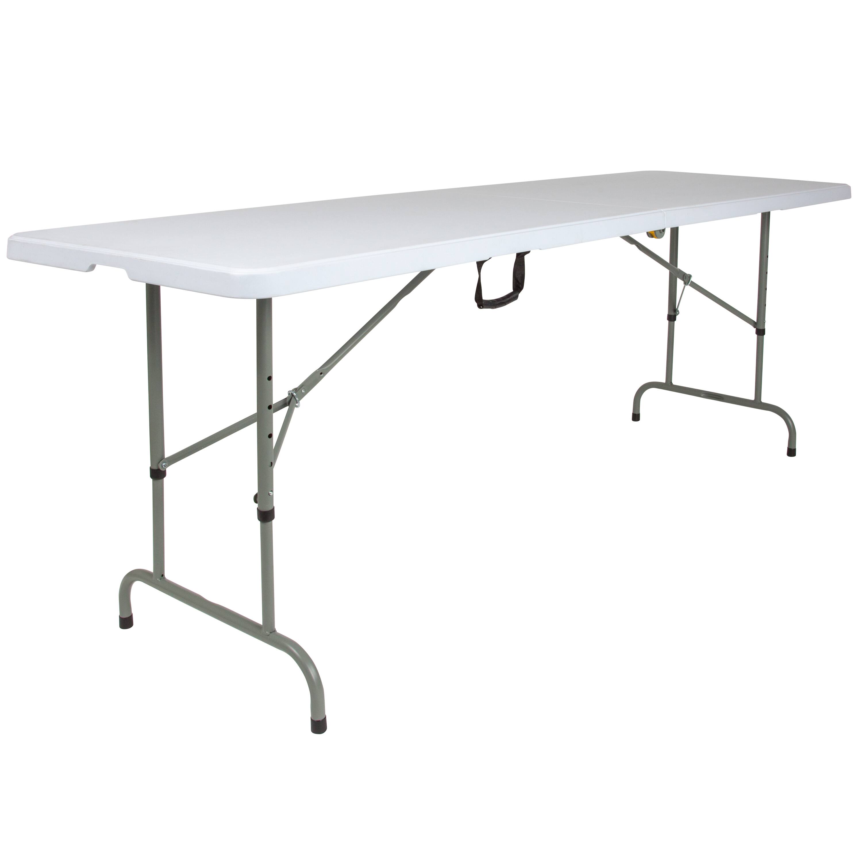Alt View 16. Alamont Home - Kathryn 8-Foot Height Adjustable Bi-Fold Granite White Plastic Folding Table with Handle - Granite White.