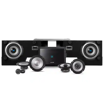 Front. Alpine - Alpine PSS-23FORD-F150BO 8-Speaker Premium Sound System Upgrade for *2018-24 Ford F-150 Equipped with B&O Audio System - Black/Gray.