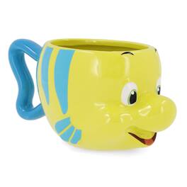 Silver Buffalo - Disney The Little Mermaid Flounder 3D Sculpted Ceramic Mug | Holds 20 Ounces - Yellow