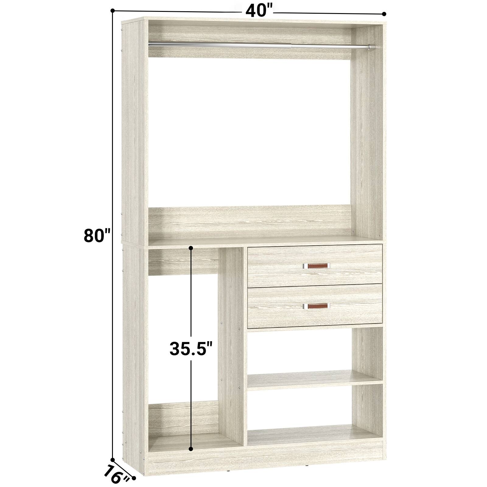 40" x 80" x 35.5" x 16"