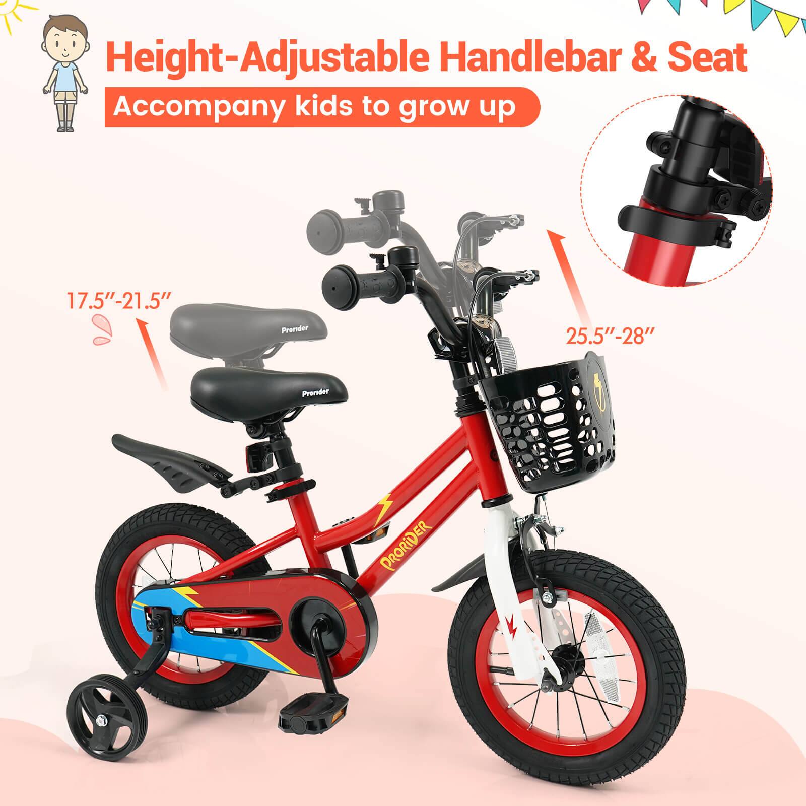 Height-Adjustable Handlebar & Seat  
Accompany kids to grow up  

17.5"-21.5"  
25.5"-28"  

Prorider