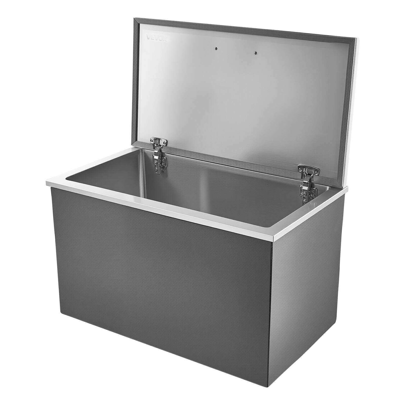 Alt View 5. VEVOR - Drop in Ice Chest, 28"L x 16"W x 17"H Stainless Steel Drop in Cooler, 87.6 Quart Commercial Ice Bin with Flip Lid - Silver.