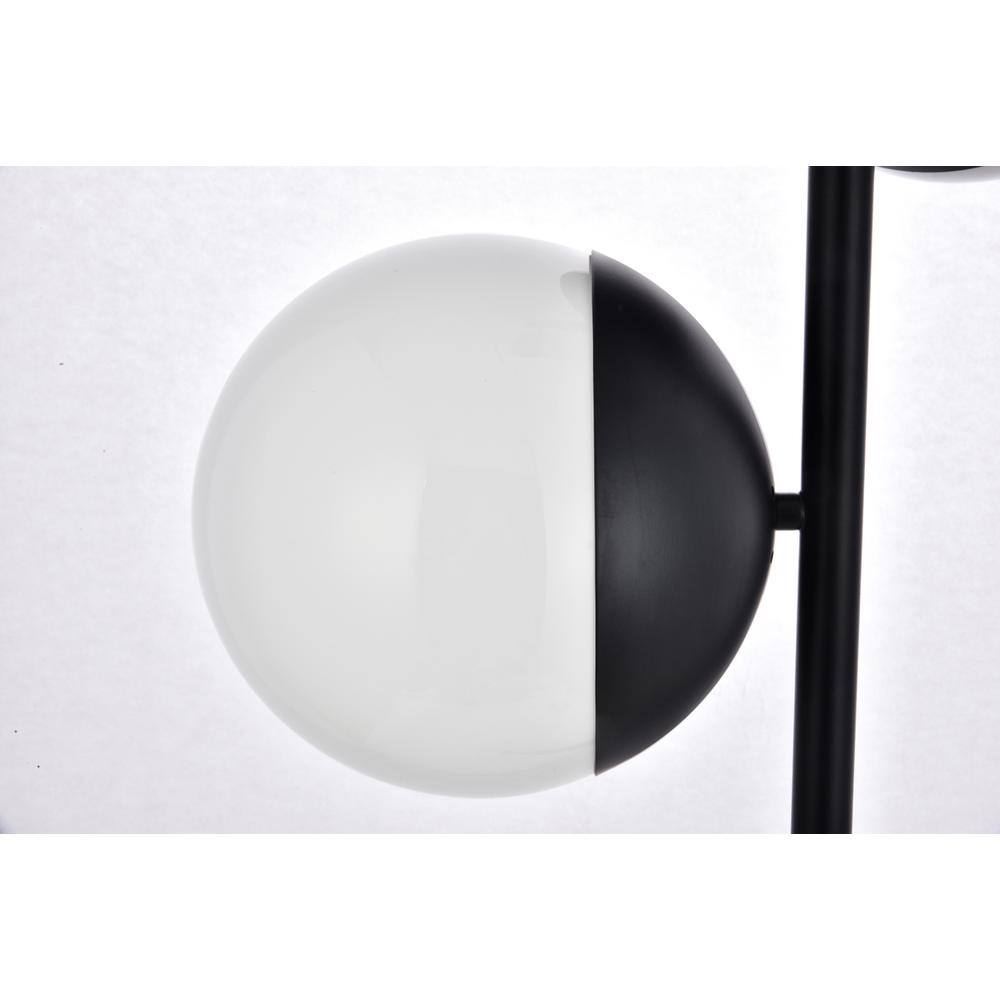 Left. Living District - Eclipse 3 Lights Black Floor Lamp With Frosted White Glass - Black And Frosted White.