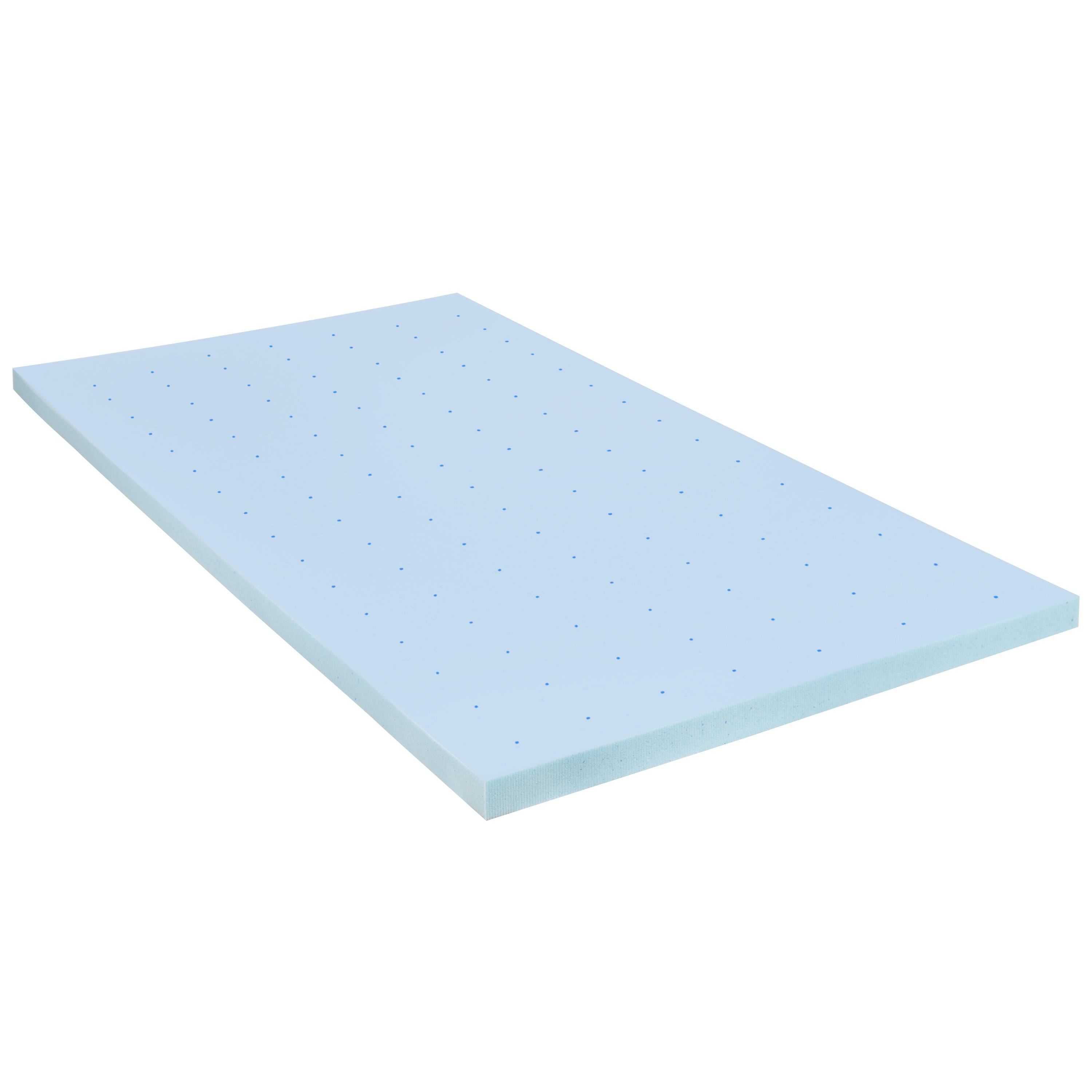 Alt View 1. Emma + Oliver - 2 Inch Gel Infused Cool Touch CertiPUR-US Certified Memory Foam Topper - Blue.