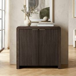 Hudson&Canal - Preston 32" Wide Rectangular Fluted Accent Cabinet - Brown