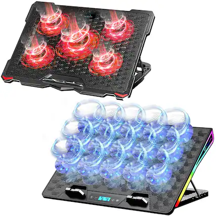 Front. HongFei - S035 Red Laptop Cooler and Gaming Laptop Cooling Stand AA2 Set - Black.