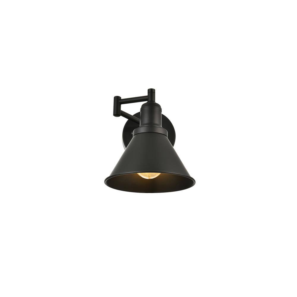 Alt View 2. Living District - Judson 1 light Black swing arm wall sconce - Black.
