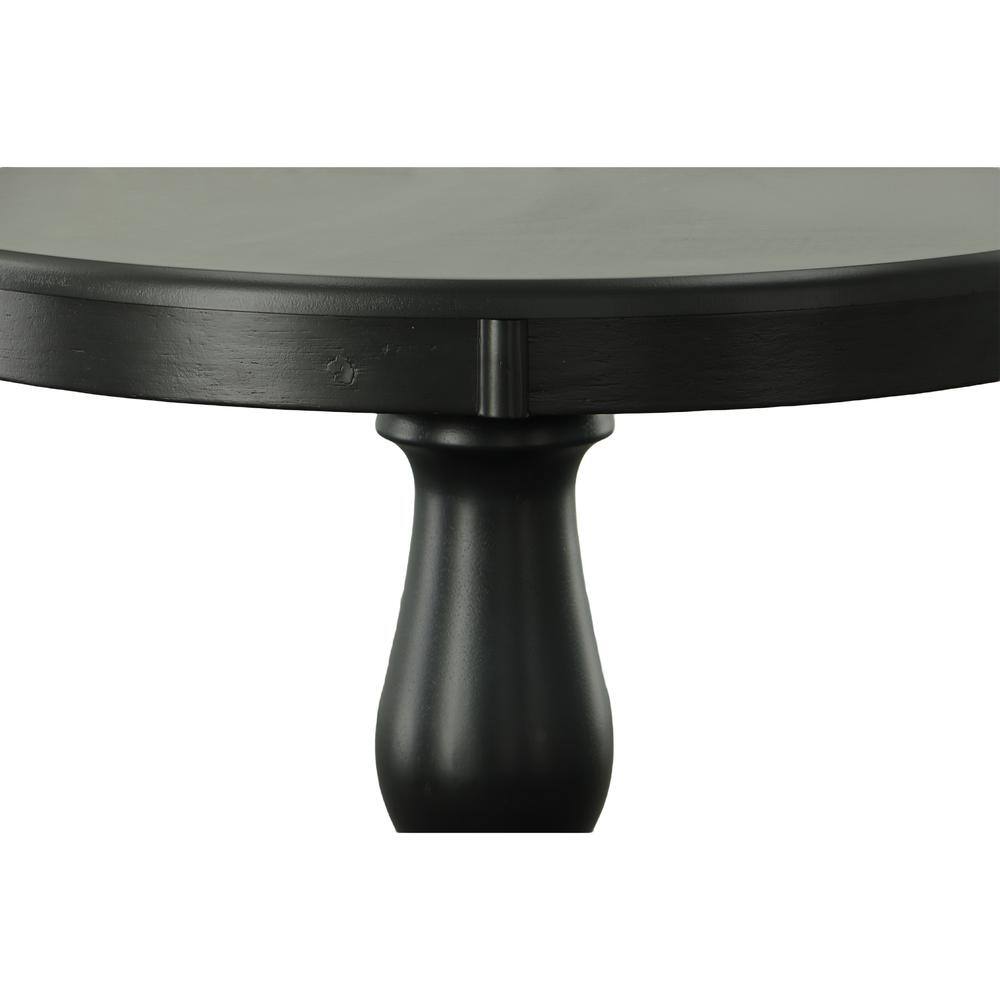 Alt View 3. Carolina Chair & Table - Fairview 30" Round Pedestal Dining Table - Antique Black - Black.