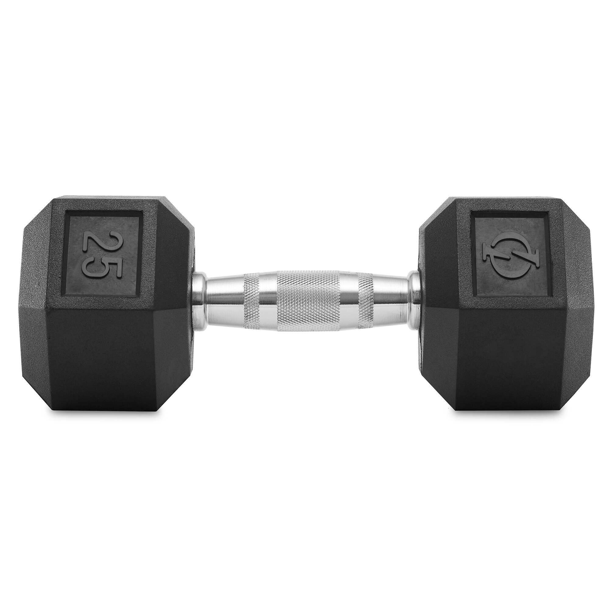 Alt View 1. Philosophy Gym - Pair of Rubber Coated Hex Dumbbell - Cast Iron Hand Weight Set - Black.