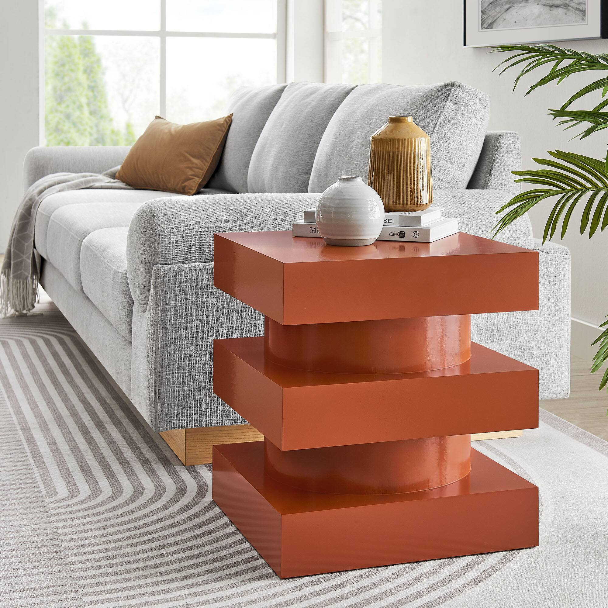 Front. Modway - Perpetuate Totem End Table by Modway - Cayenne.