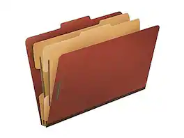 Pendaflex - PressGuard Paperboard Heavy Duty Classification Folders, Legal Size, 2 Dividers, Brick 10/Box - Red