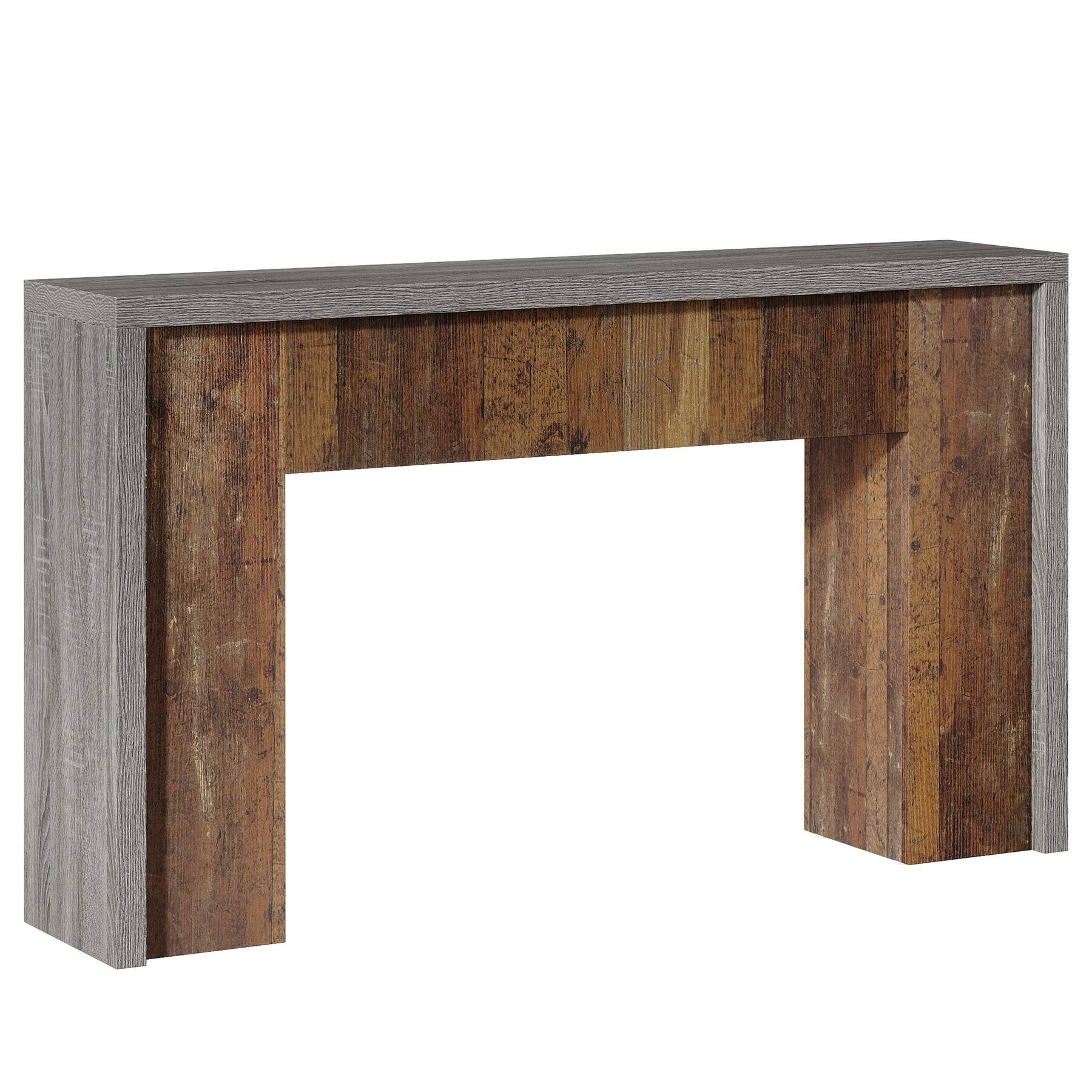 Left. Kadyn - Kadyn Wood Console Table, Stylish Entryway Table, Modern Sofa Table, Versatile Display Table, Brown & Gray, Brown - Brown.