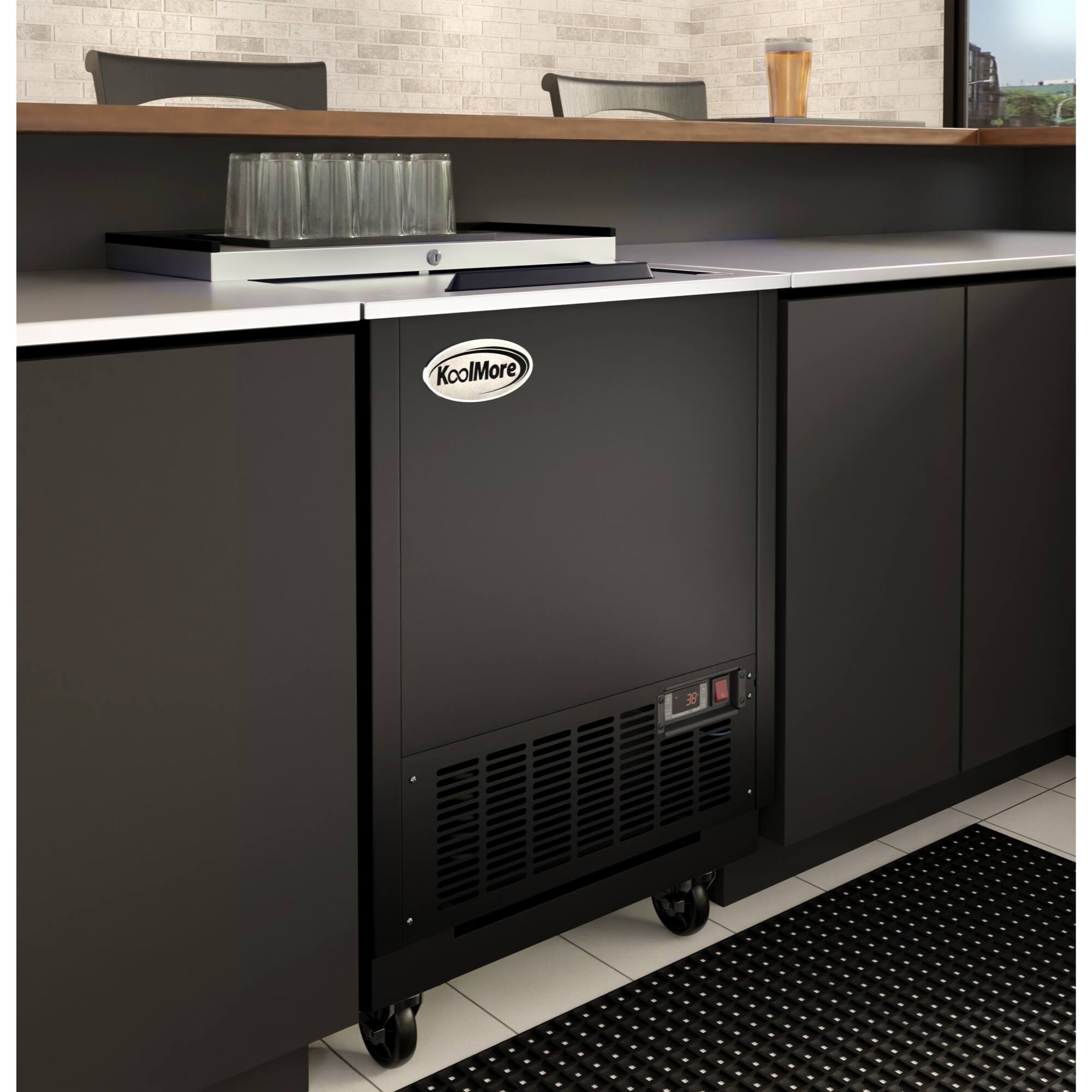 Alt View 1. Koolmore - 25 in. Commercial Glass Froster in Black Steel, ETL Listed, 5 cu. ft. (KM-GF25-BK) - Black painted steel.