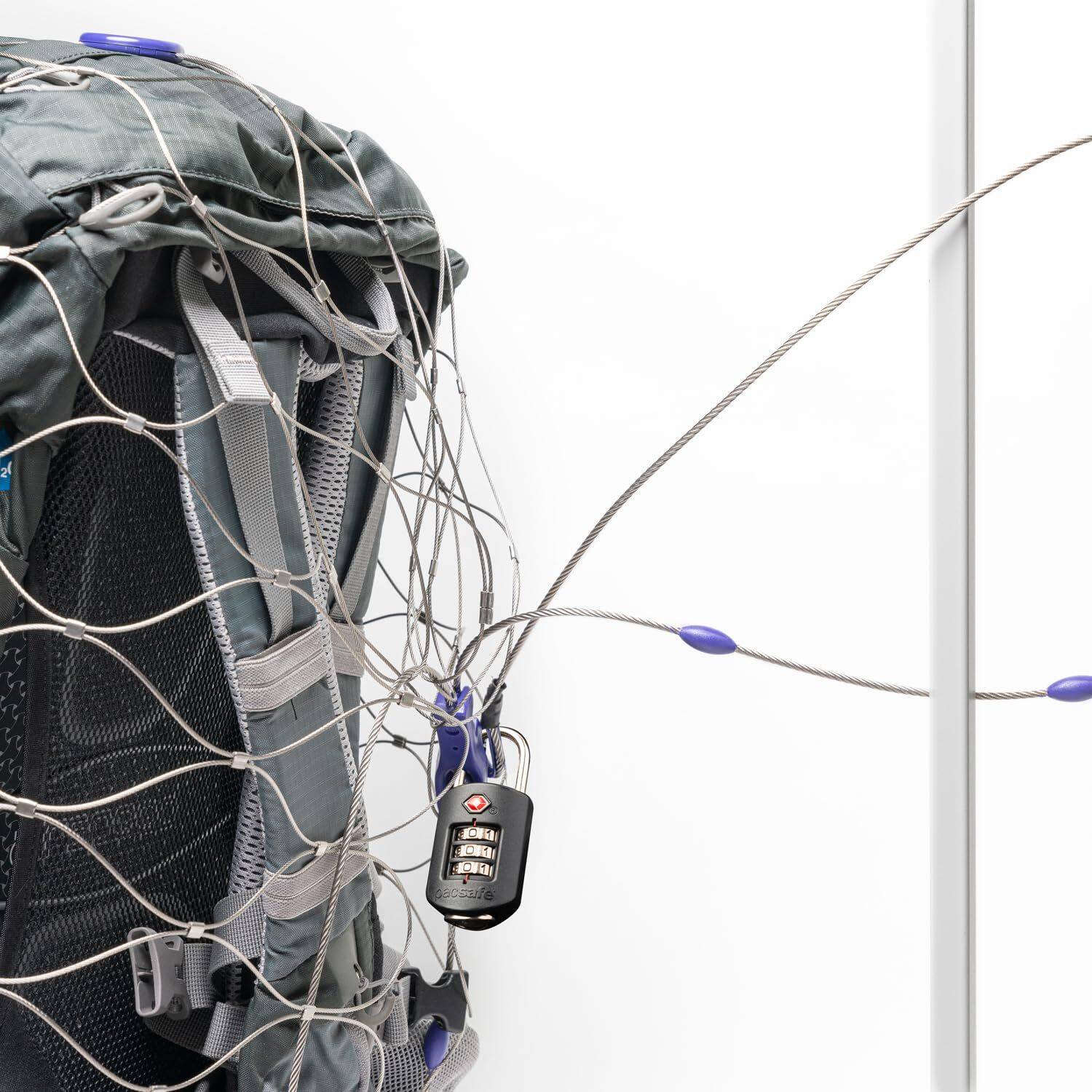 Back. Pacsafe - 85 Anti-Theft Backpack And Bag Protector, Steel - Steel.