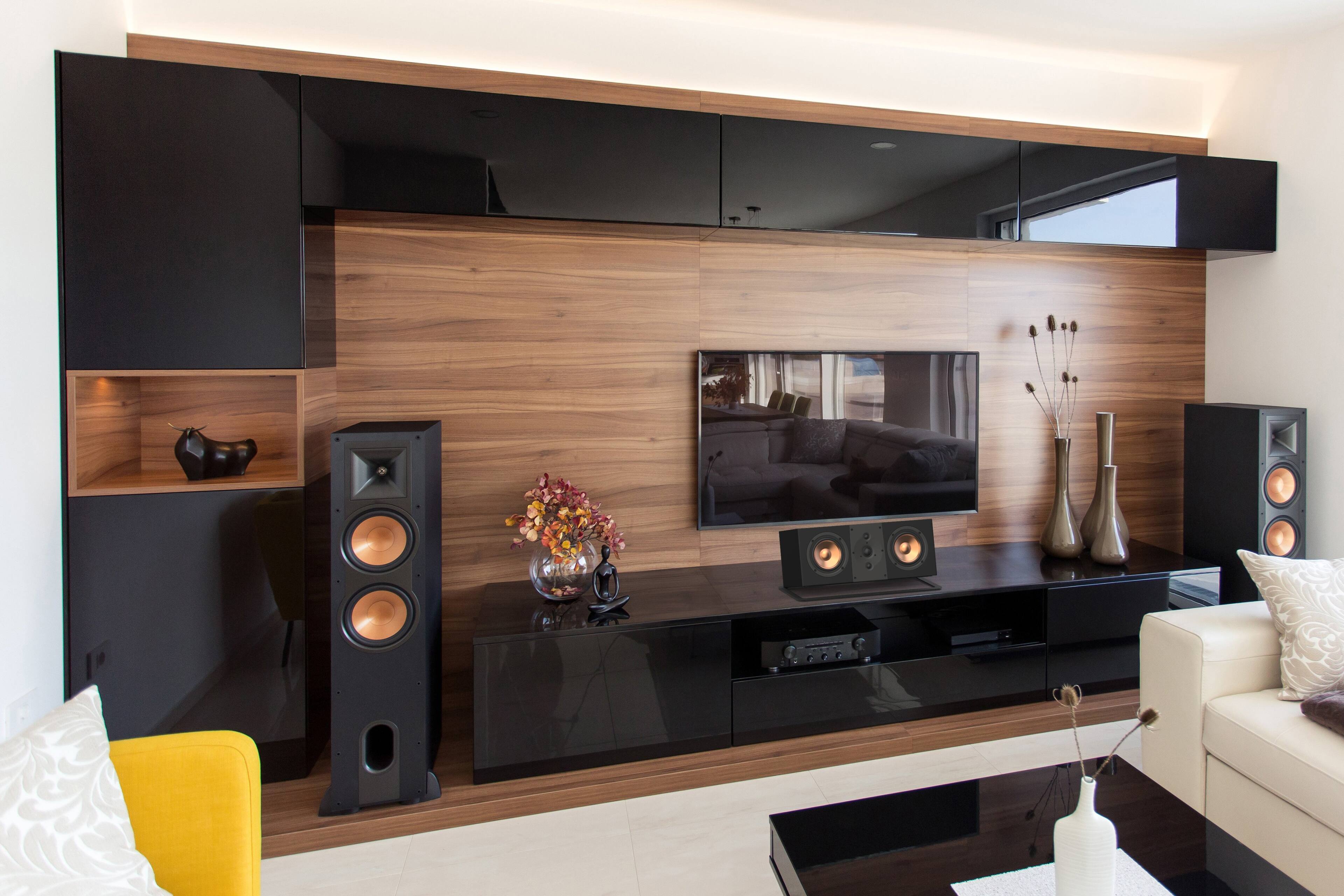 Alt View 5. Kanto - Low-Profile Angled Sound Bar and Center Channel Speaker Stand - Black.