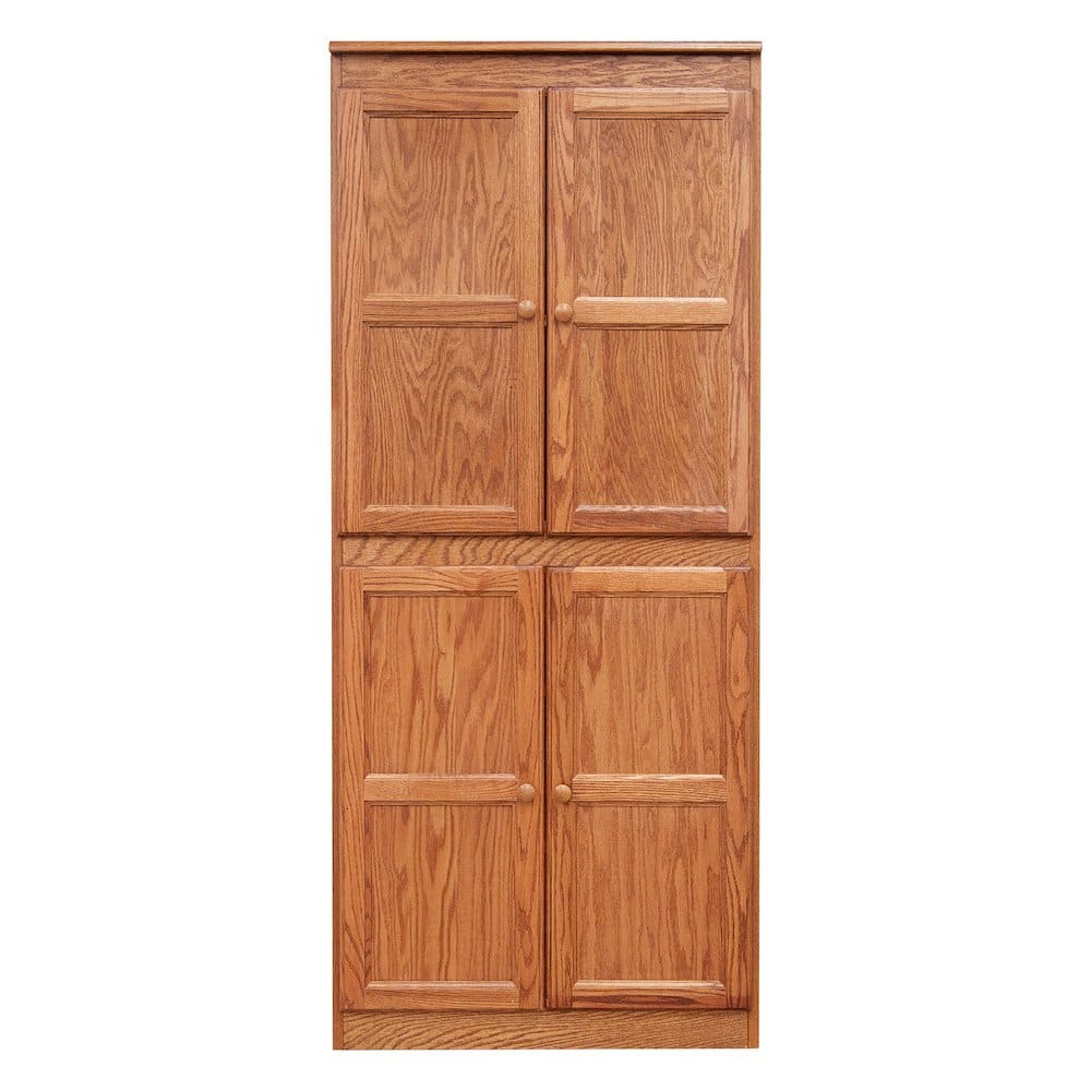 Concepts in Wood - Multi use Storage Cabinet 5 Shelves Dry Oak Finish - Brown