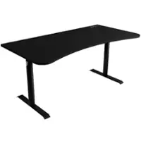 Arozzi - Arena Ultrawide Curved Gaming Desk - Pure Black - Front_Zoom