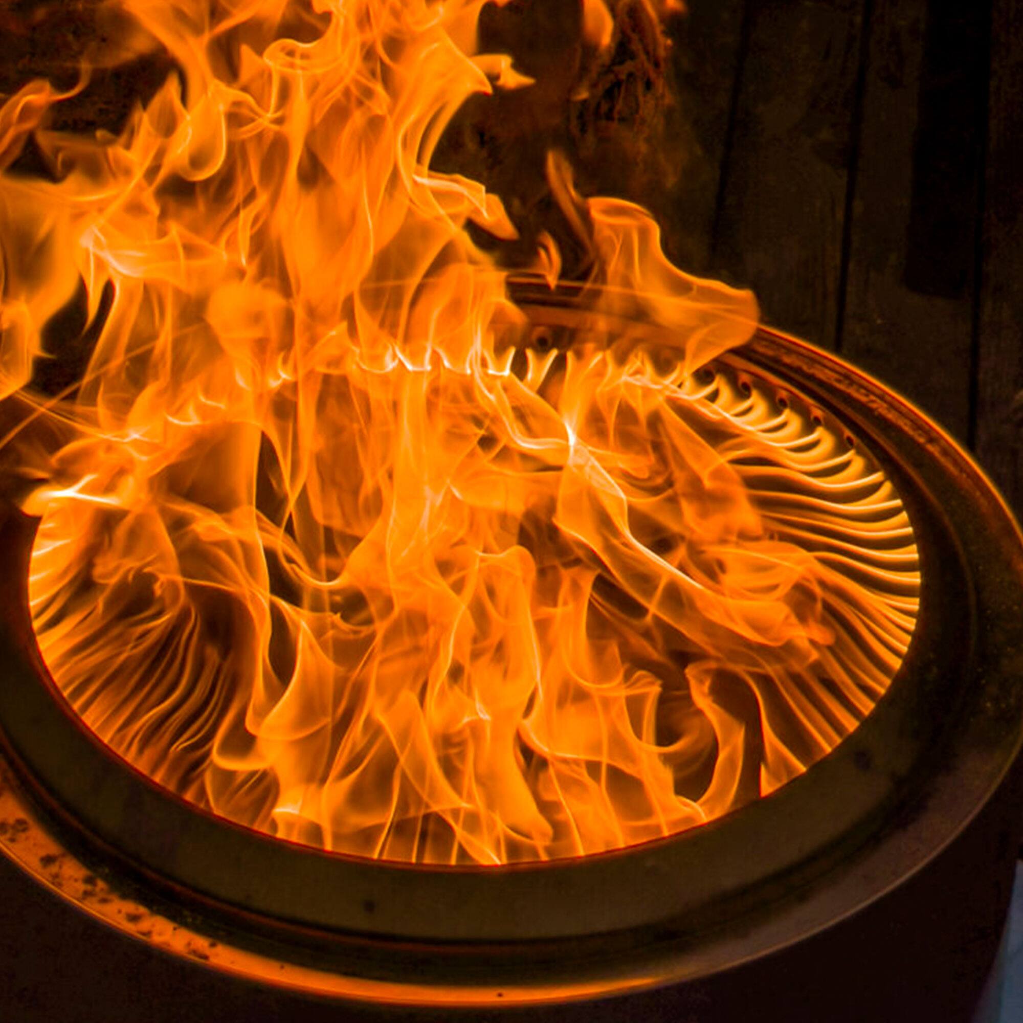 Alt View 5. Flame Engine - Flame Engine 19" Circular Smokeless Fire Pit w/Carry Bag, 304 Stainless Steel - SILVER.