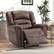 Front. Bestier - Brown Vegan Leather Manual Power Recliner with Nailhead Trim and USB Port - Brown.