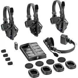 HOLLYLAND - Solidcom C1-4S Full-Duplex Wireless DECT Intercom System with 4 Headsets - Black