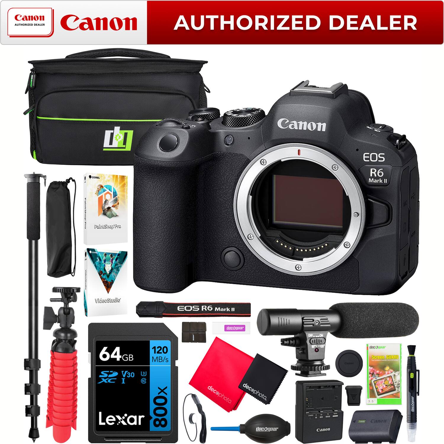 Bundle Canon EOS R6 Mark II Full Frame Mirrorless Camera Body with