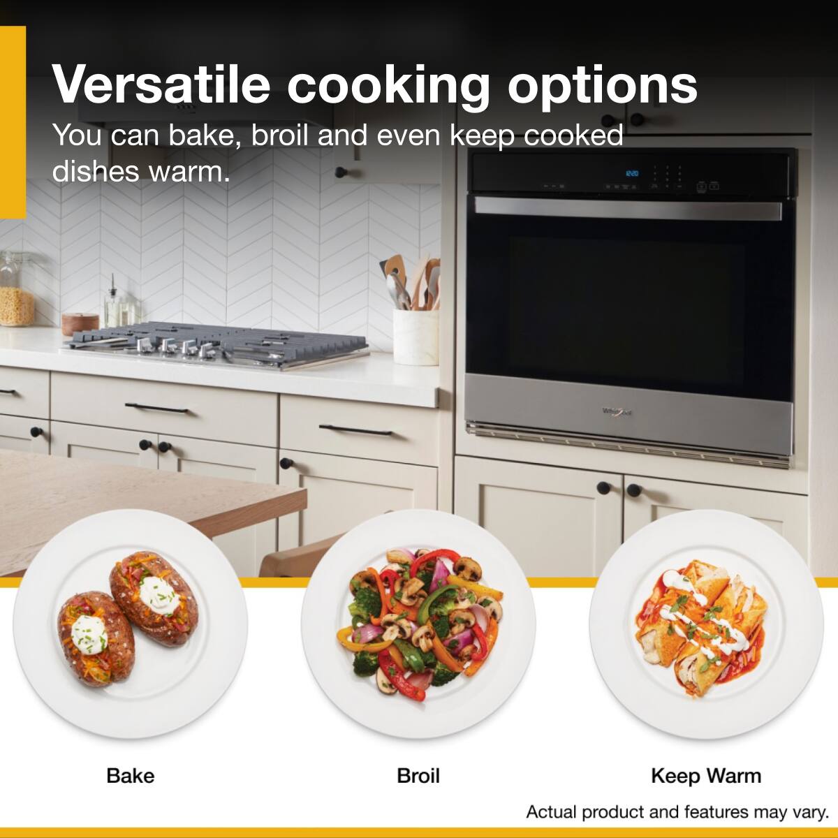 Alt View 1. Whirlpool - 30" 5.0 Cu. Ft. Built-In Single Electric Wall Oven with Self-Cleaning - Stainless Steel.