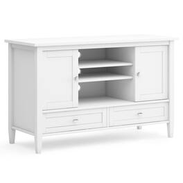Simpli Home - Warm Shaker SOLID WOOD 47 inch Wide Transitional TV Media Stand For TVs up to 50 inches - White