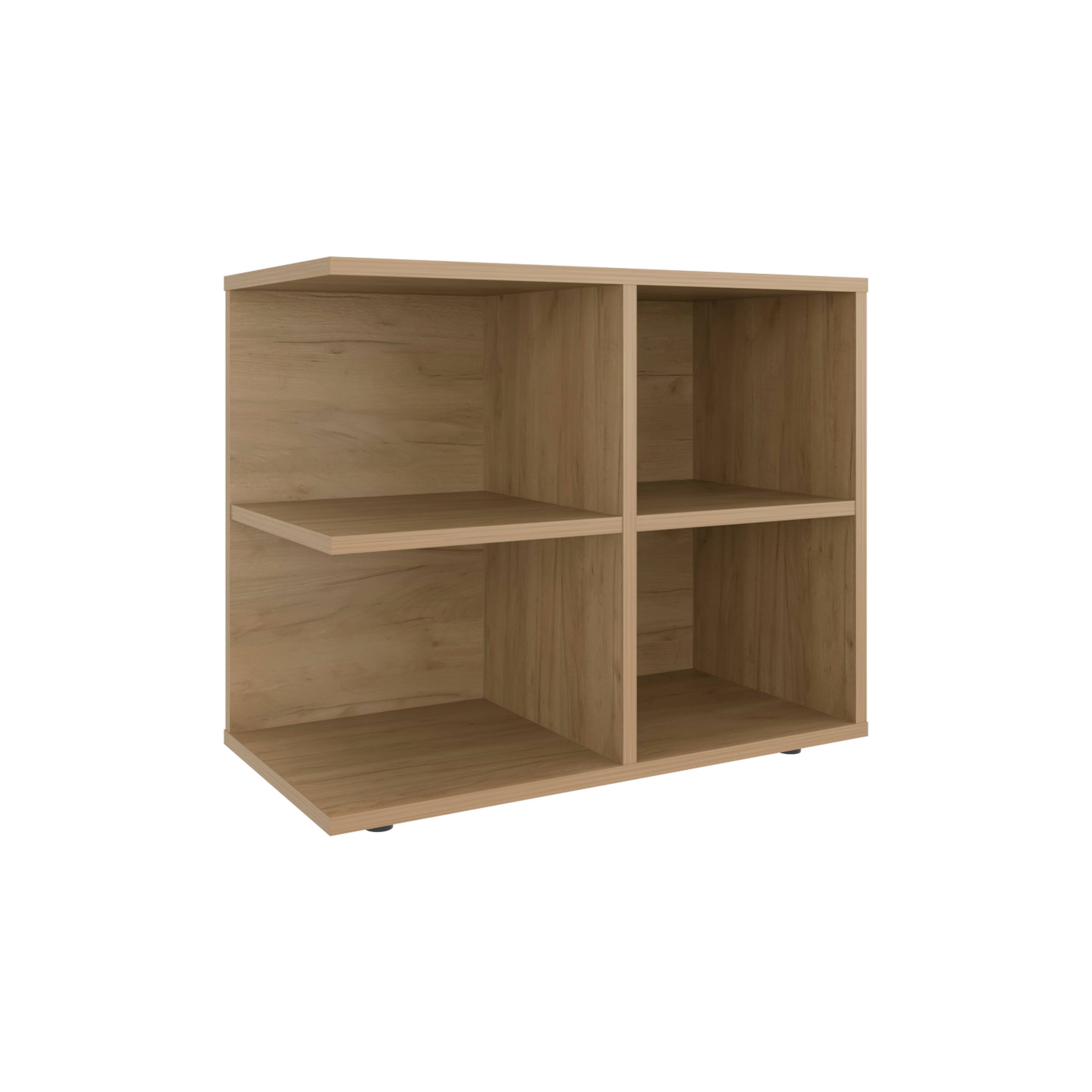 Alt View 2. TuHome - Royal Console Sideboard Cart with Two Doors and Open Shelves, Multipurpose Storage Unit and a Minimalist Design - Natural Oak.