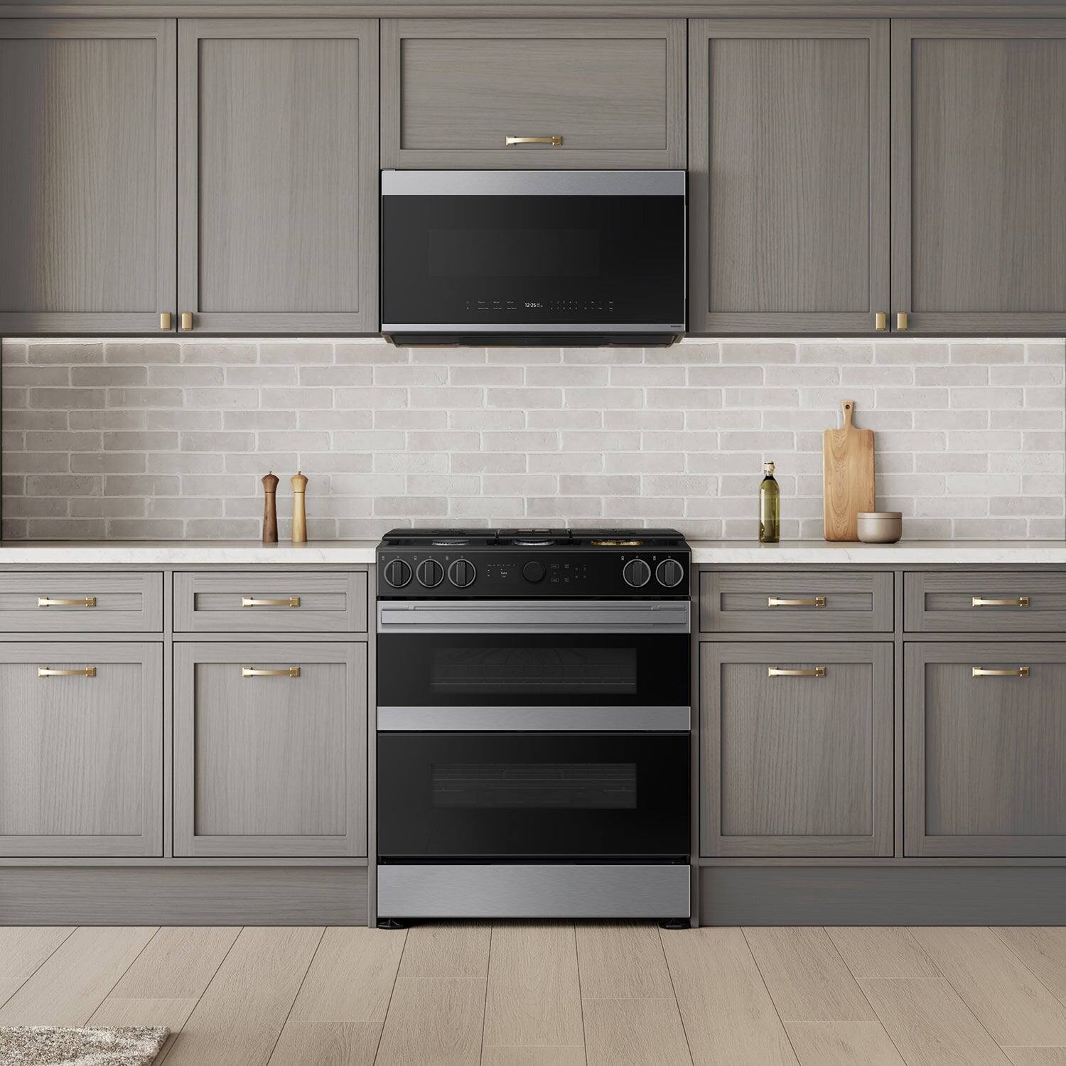 Alt View 11. Samsung - Bespoke 6.3 Cu. Ft. Slide-In Dual Fuel Convection Range with Flex Duo Convertible Double Oven Technology - Stainless Steel.