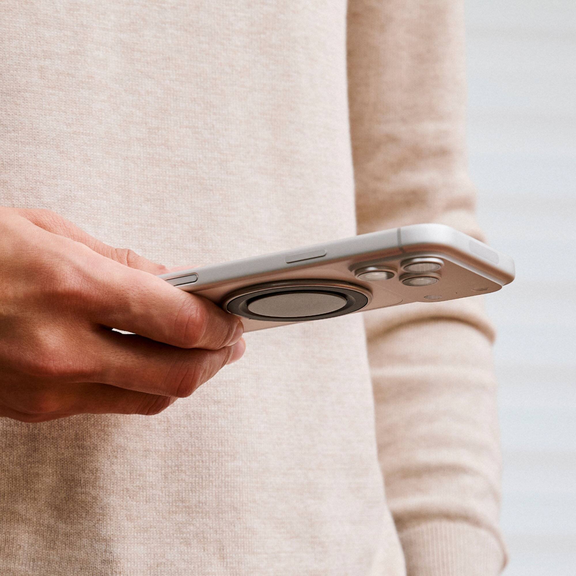 Back. PopSockets - PopSockets Low-Pro Grip for MagSafe, Ultra-Thin Magnetic Phone Grip with Kick-Out Stand - Black - Black.