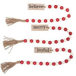 BreeBe - *Lg Tassle Garland w/Red/Wht Beads 3 Asstd - Red, White