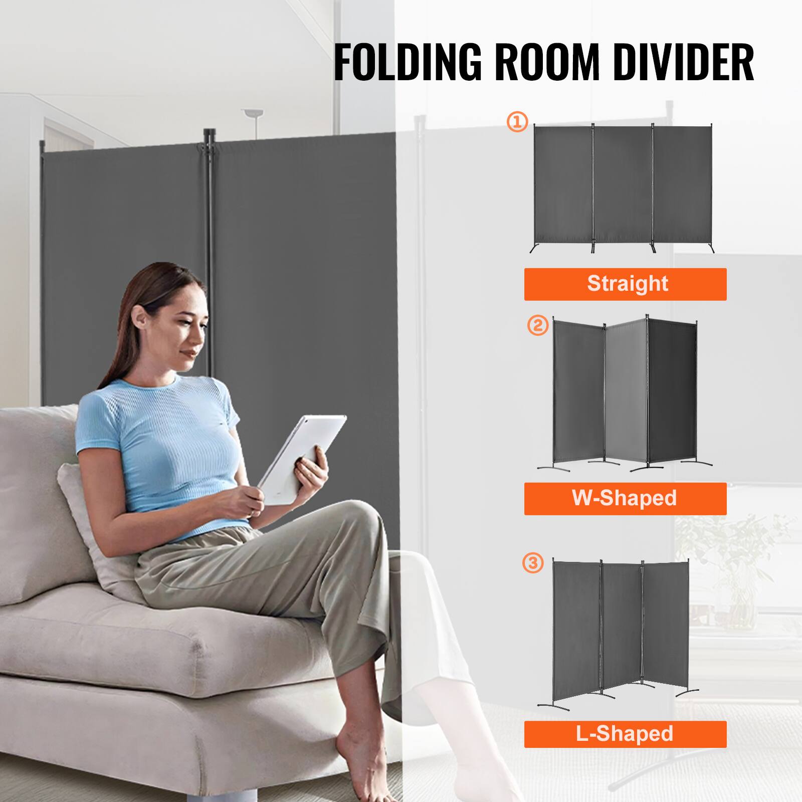 FOLDING ROOM DIVIDER
1. Straight
2. W-Shaped
3. L-Shaped