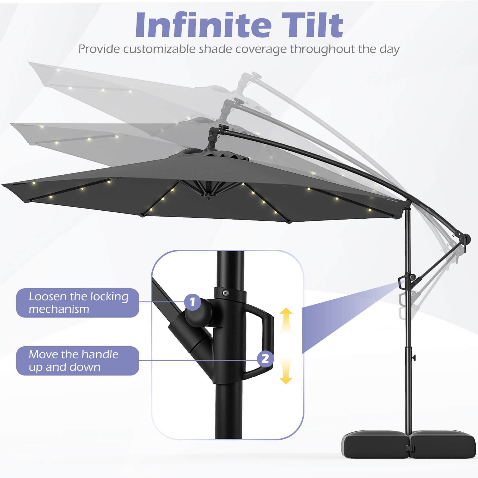 Infinite Tilt  
Provide customizable shade coverage throughout the day

1. Loosen the locking mechanism
2. Move the handle up and down