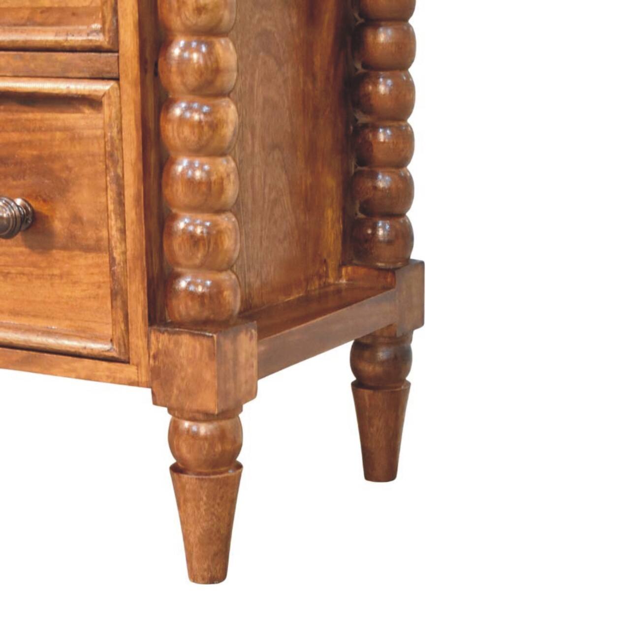 Alt View 4. Artisan Furniture - Artisan Furniture Solid Wood Spindle Three Drawer Chest, Brown - Brown.