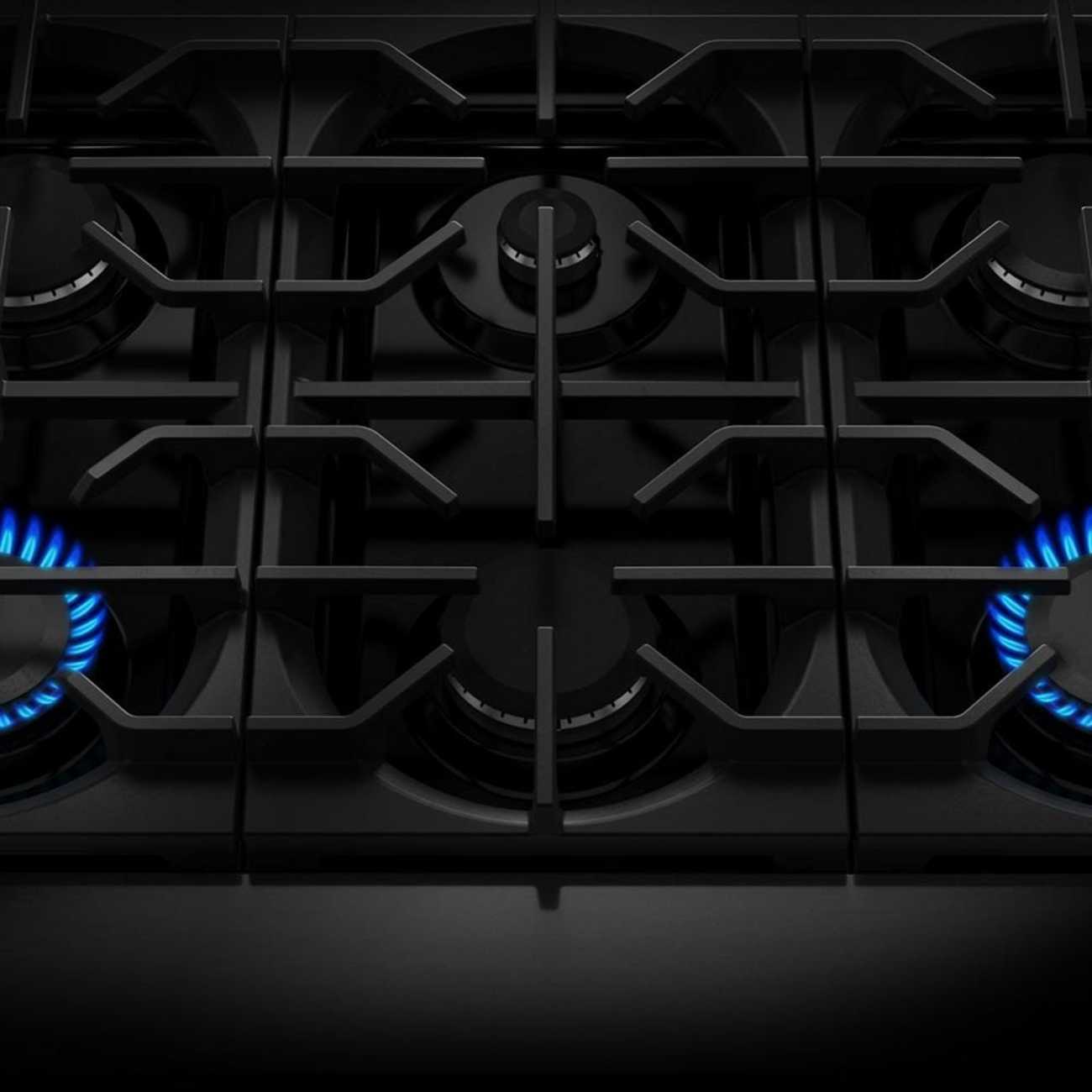 Alt View 10. KitchenAid - 48 inch Wide 6 burner 6.3 cu. ft. Freestanding Dual Fuel Range with Griddle and 6 Burners - Stainless Steel.