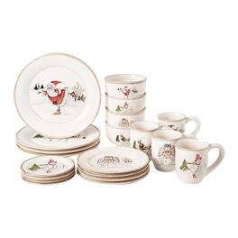 American Atelier - Christmas Twig 20-Piece Dinnerware Set - Clear