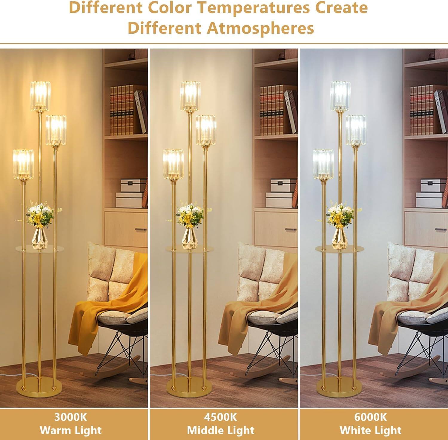 Different Color Temperatures Create Different Atmospheres

3000K Warm Light

4500K Middle Light

6000K White Light