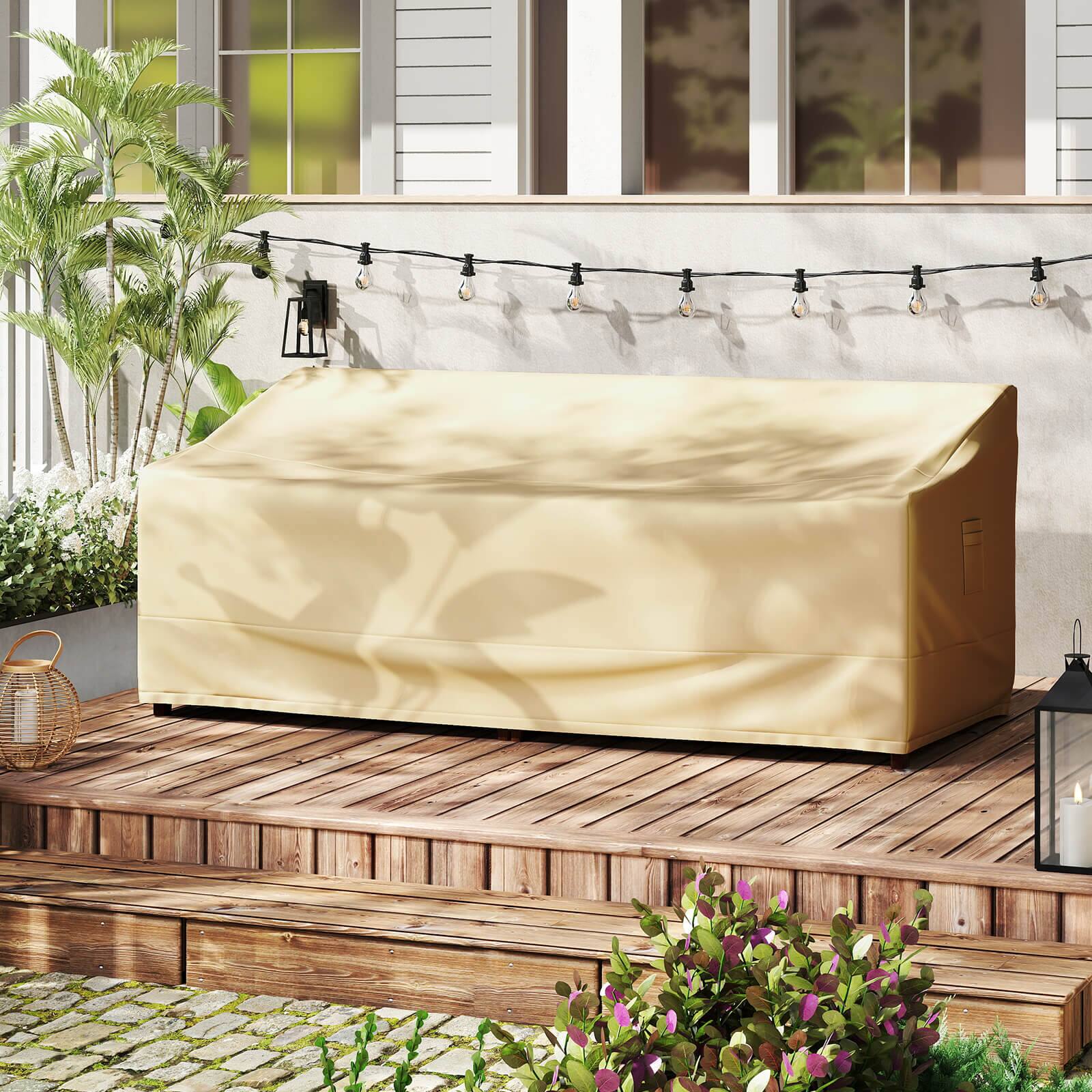 Alt View 4. Costway - Costway Patio 77"x43" 3-Seater Outdoor Deep Couch Sofa Cover Waterproof Handle Air Vent - Beige.