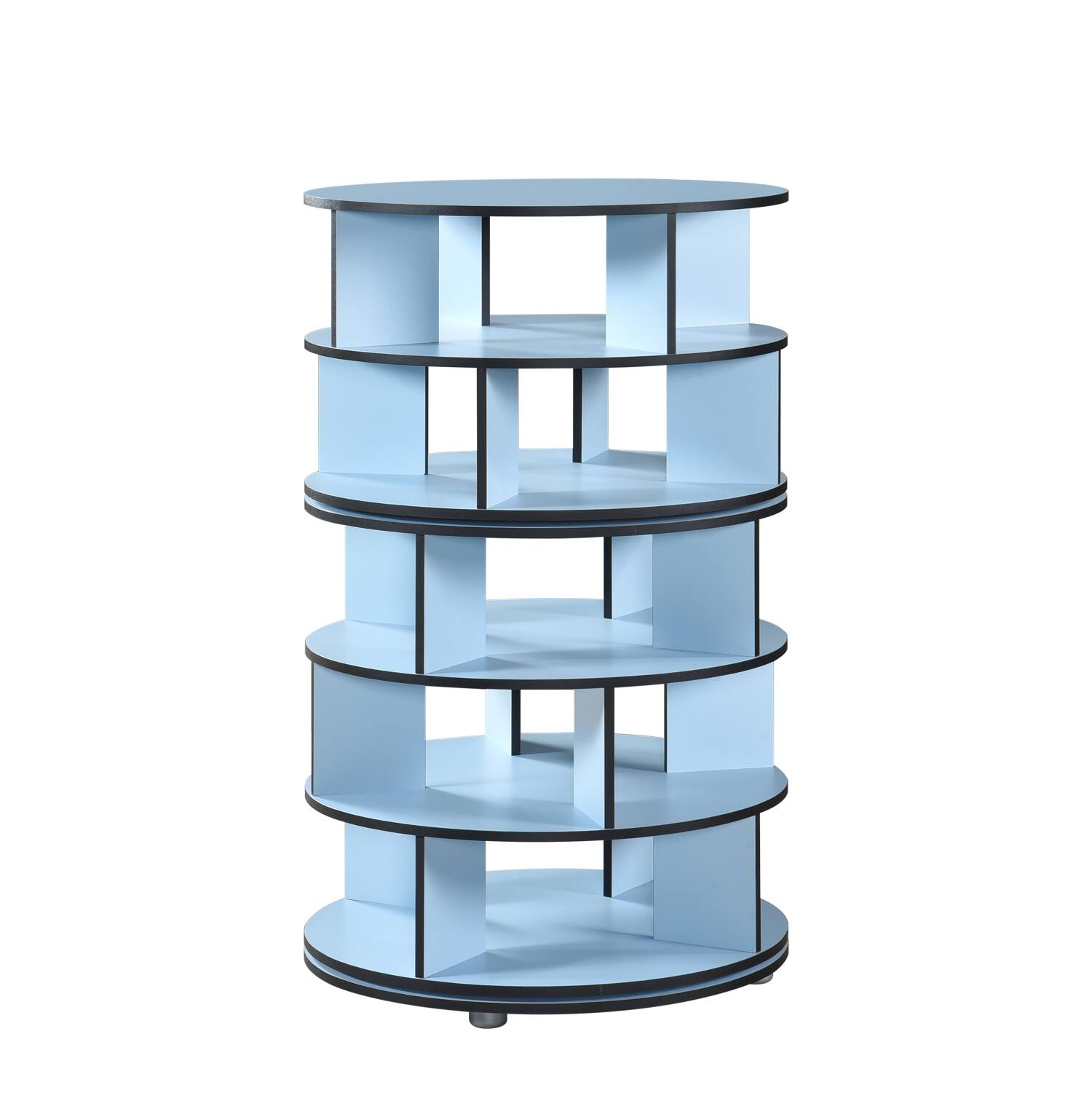 Alt View 1. Kings Brand Furniture - Kings Brand Furniture 5-Tier Rotating Shoe Rack, 360° Revolving Lazy Susan Spinning Shoe Rack Tower Storage Organizer - Blue.