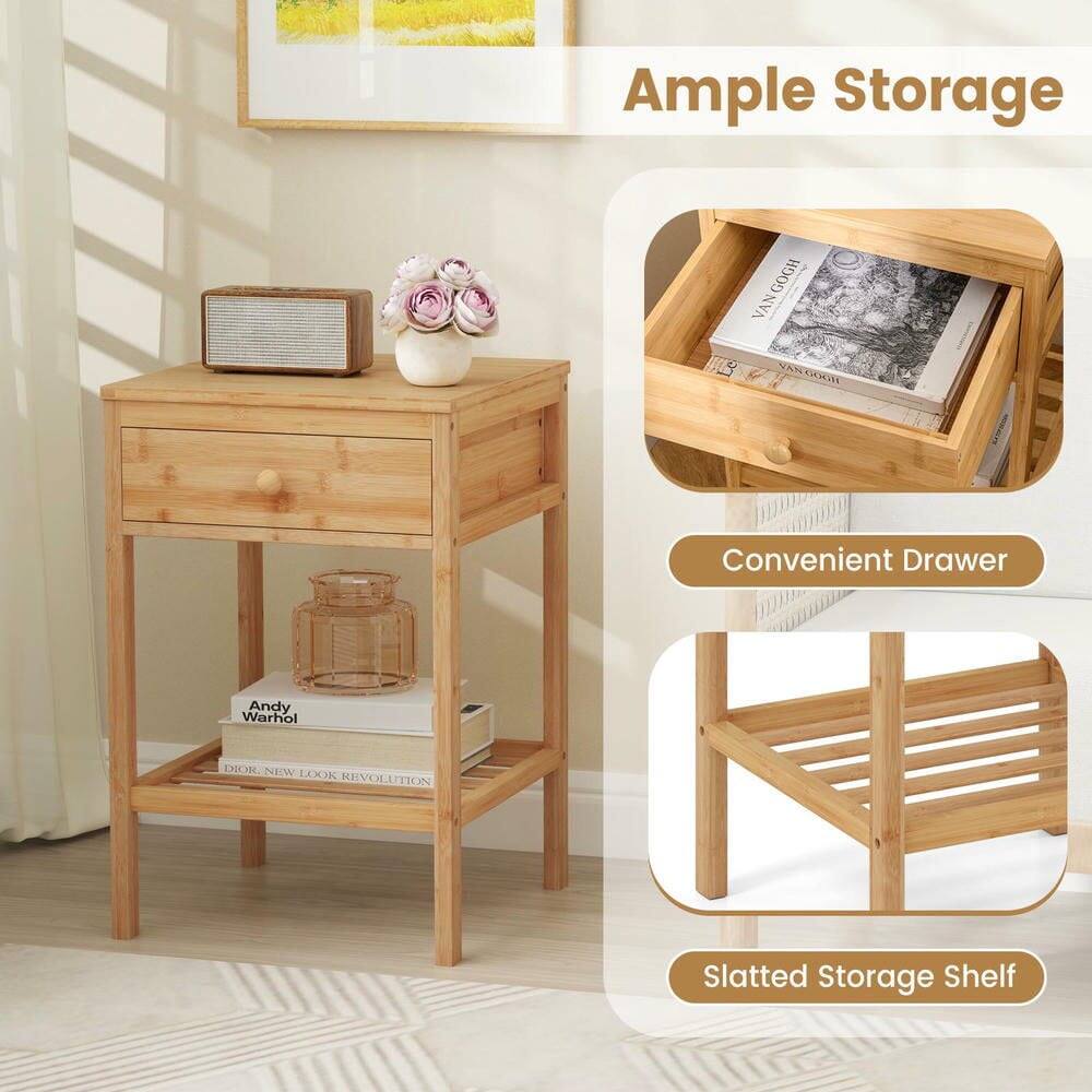 Ample Storage  
Convenient Drawer  
Slatted Storage Shelf